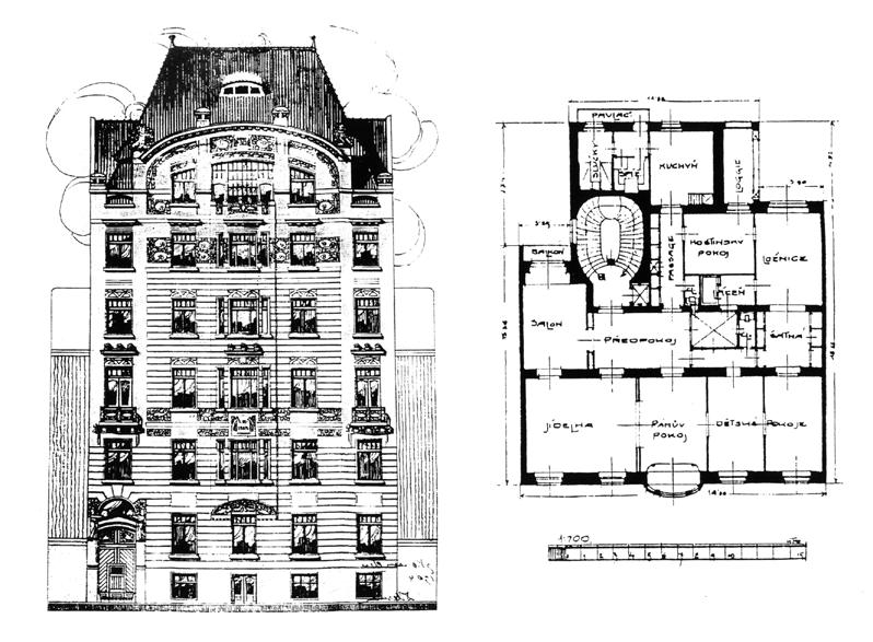 Svoboda / Praha stoletá (3) studie Obr. 3. Praha 2-Nové Město, čp. 235 (vlastní dům Matěje Blechy), Masarykovo nábřeží 28.