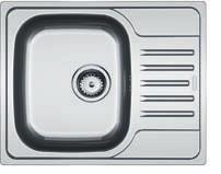 Drezy Nerez RON 610-41 ETN 610 Spodná skrinka od 500 mm Rozmery 510 mm Drez 410 160 mm Rozmery 435 455 mm Drez 355 360 140 mm Možnosť objednať otvor pre batériu max.