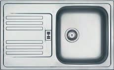 Drezy Nerez RON 610-41 ETN 610 Spodná skrinka od 500 mm Rozmery 510 mm Drez 410 160 mm Rozmery 435 455 mm Drez 355 360 140 mm