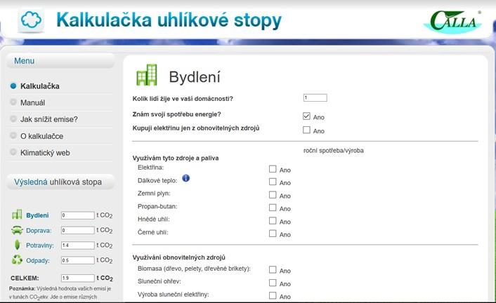 Kalkulačka uhlíkové stopy http://kalkulacka.zmenaklimatu.cz/ http://www.
