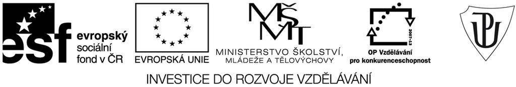 Publikace vznikla v rámci ESF projektu Moderní učitel s registračním číslem CZ.1.07/1.3.00/51.0041, který je spolufinancován Evropským sociálním fondem a státním rozpočtem České republiky.