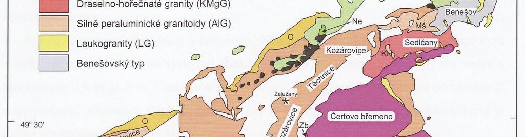 Zcela podružné jsou žíly směru S - J až SSV - JJZ Svým složením žilné systémy patří do několika skupin, z nichž některé zahrnují dvě nebo i více generací z hlediska časového zařazení.
