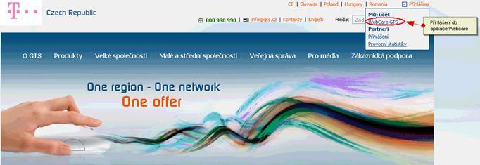 1. Administrace služby Bezpečný Internet přes webovou aplikaci WebCare T-Mobile Czech Republic Pro přístup do administrace