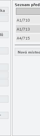 Strana 55 Obr. 8.9 Administrace IS správa místností Ovládací prvky: - editace vlastností místnosti viz 8.2.