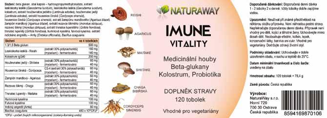 SLOŽENÍ IMUNE VITALITY Produkt Imune Vitality byl navržen tak, aby obsahoval veškeré důležité látky, které dokáží Váš imunitní systém ideálně vyvažovat a udržovat v dobré kondici.