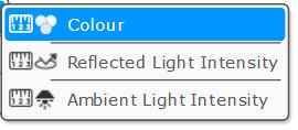 BAREVNÝ SENZOR (COLOUR) Pracuje ve třech různých režimech Color Mode = rozlišuje 7 barev černá, bílá, zelená,