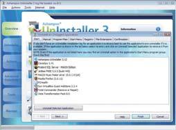Bohatá nabídka funkcí: Uživatelské rozhraní UnInstalleru je velmi přehledné, s bohatou nabídkou funkcí, rozdělených do skupin.