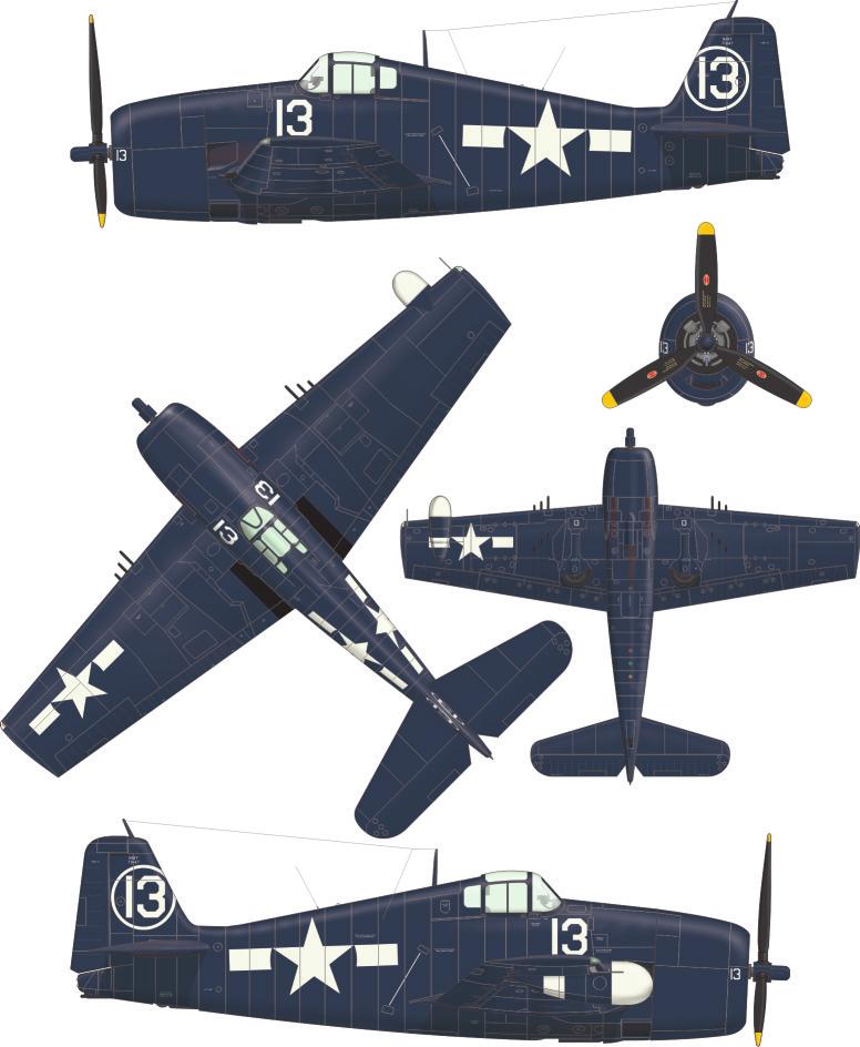 A FF-5N, flown by LT William E. Henry, VF(N)-, USS Independence, September, 9 This Hellcat was flown by LT William E. 'Bill' Henry, the most successful nighfighter ace in the US Navy.
