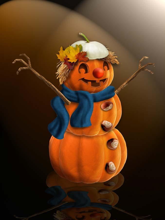 36 N 000 021 Pumpkin snowman