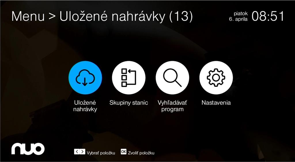 6.1. Uložené nahrávky K Vami nahratým reláciám sa môžete dostať