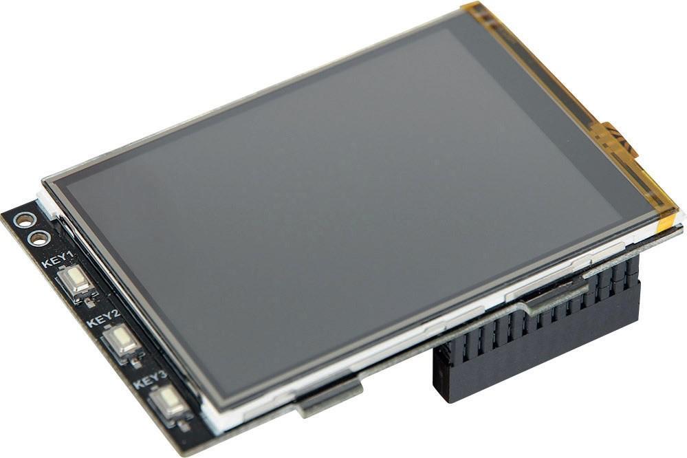 2-V2 Kompatibilní se všemi verzemi Raspberry Pi Připojení přímo na piny GPIO Tři programovatelná tlačítka Krabičky pro Raspberry Pi Hammond Electronics 1436758 454 Dva módy nastavení dotykového LCD,