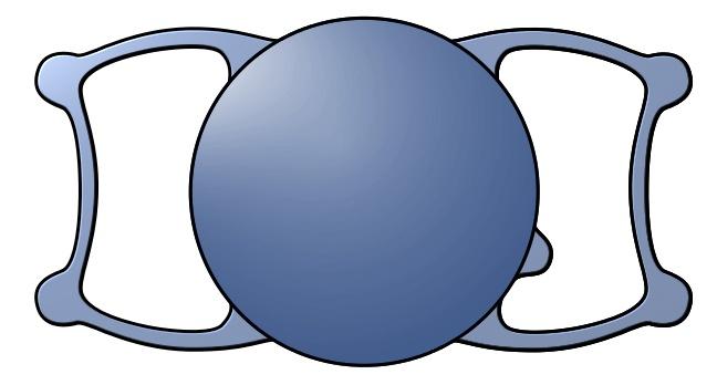 Obrázek č. 28 Schéma akomodační čočky Obrázek č. 29 Schéma akomodační čočky 1 CU (Human Optics) Kellan Tetraflex (Lenstec) 6.3.