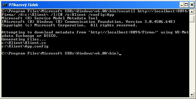 Výukové lekce Windows Communication Foundation C:\Program Files\Microsoft SDKs\Windows\v6.
