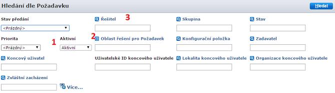 3) U položek jejichž obsah vychází z číselníku, lze požadovanou hodnotu pro definici filtru vybrat kliknutím na symbol, nebo nadpis pole.