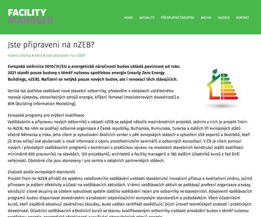 The article examines energy savings and energy-efficient appliances. http://www.svn.cz/assets/files/seven_v_ mediich/2017/kvety_12.1.2017.pdf Jste připraveni na nzeb? 25. 1.