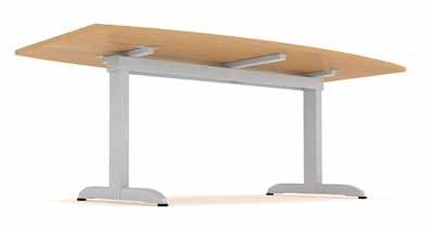 konferenčních stolů a skládá se z kruhové ocelové desky, na níž je připevněna svislá noha. V horní části je opatřena nosným křížem, který je přímou podporou stolové desky.