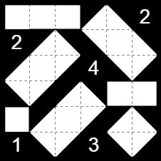 ) SHAKASHAKA (5 bodů) Do některých volných políček zakreslete černý pravoúhlý trojúhelník,