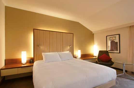 Hotel room with furniture made of solid Walnut tree wood and Walnut tree