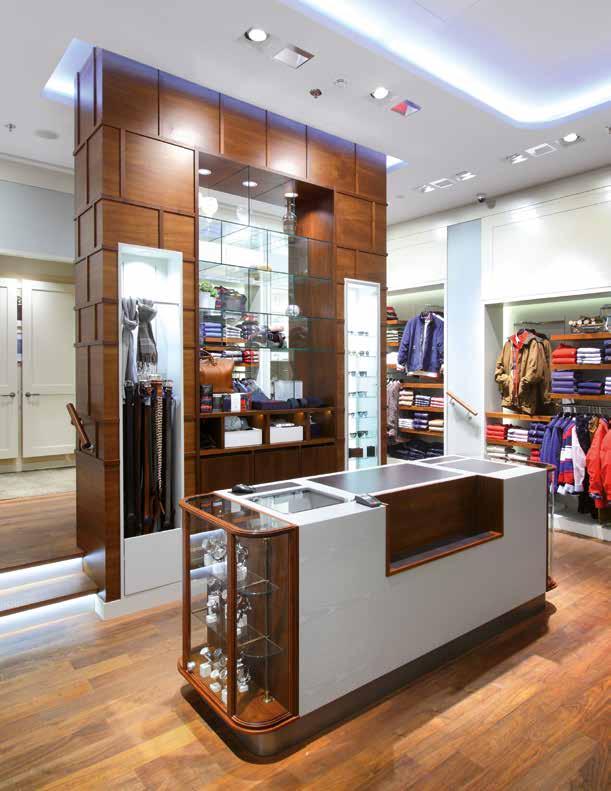 Prodejna GANT v OC Nový Smíchov, Praha Shop GANT in the shopping mall Nový Smíchov, Prague Realizace kompletní stavební části interiéru obchodní jednotky včetně technologií,
