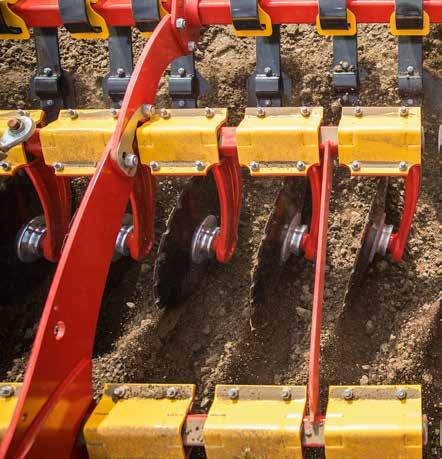 Kuželovitý tvar Tvar kotoučů předního nářadí poskytuje agronomické výhody pro budoucí růst osiva.