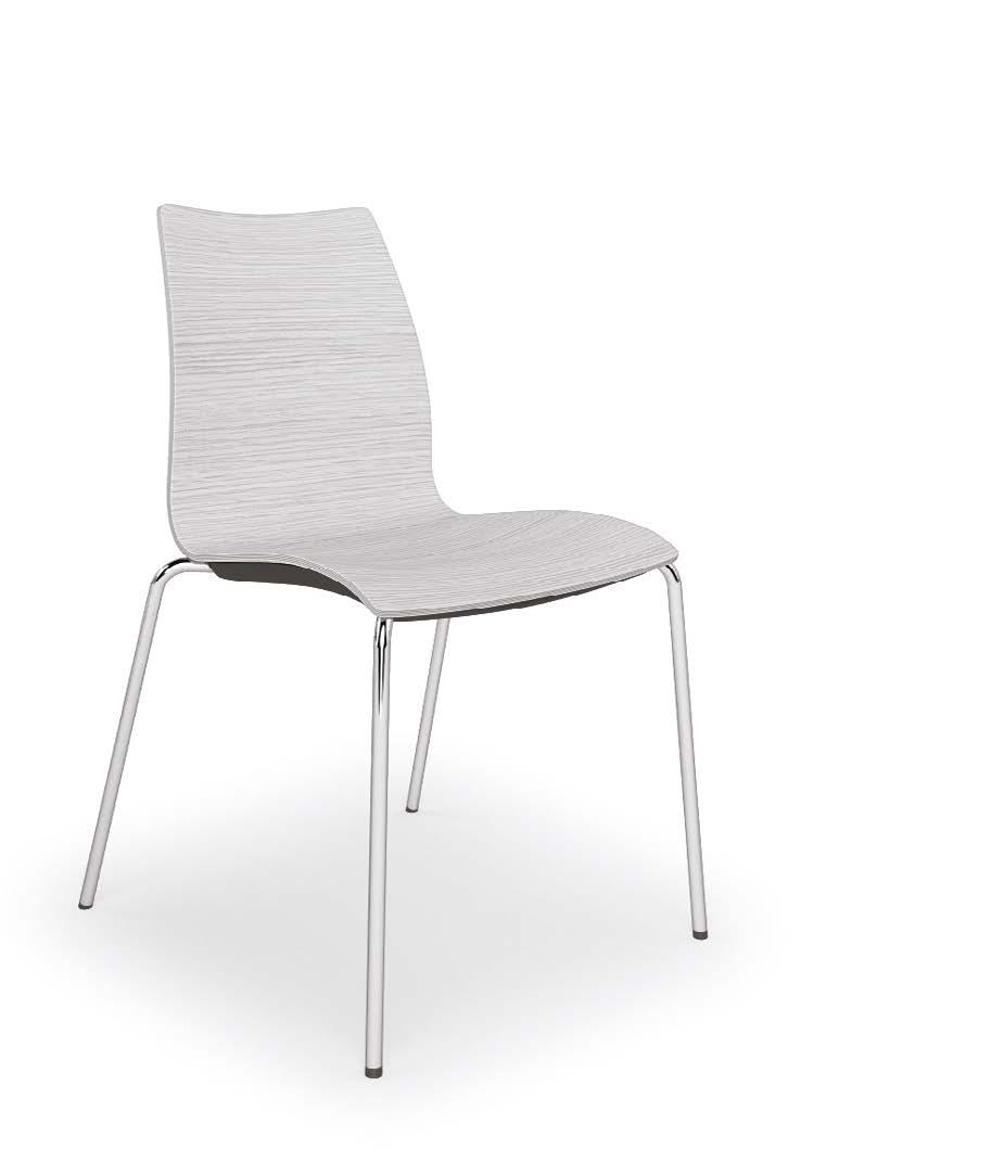 43 Židle CUP je designová konferenční židle z bukové překližky s chromovaným rámem. Kolekce nabízí dva typy podnoží a tři varianty lavic.