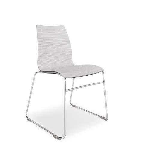 The collection offers two types of base and three bench options. The chairs can be fitted with a pair of solid steel chrome armrests.