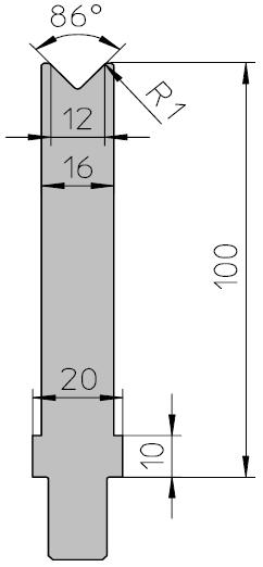 3.3.2 Použité nástroje [6] K přesnému ohnutí vzorků byly zvoleny nástroje od firmy Trumpf.