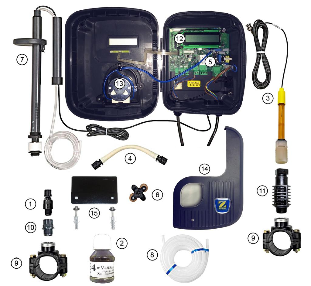hlor xpert W00 hlor Perfect control panel sticker (from 0) WR000 W00 mpty chlor Perfect box (front face + rear face only) W00 omplete peristaltic pump motor, h (with casing) W00 omplete peristaltic