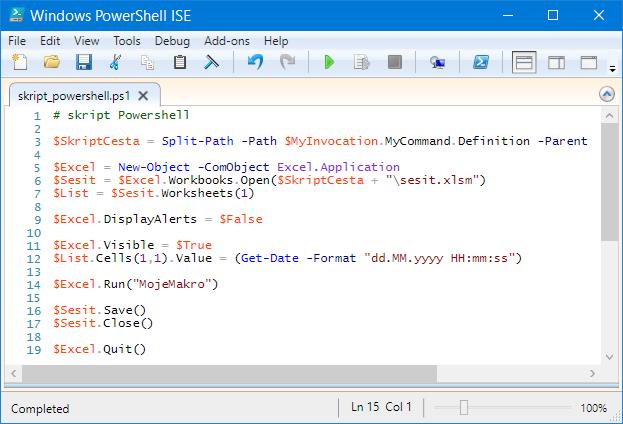 PowerShell editor a konzole Plánovač úloh Ať už jeden či druhý typ skriptu máte vytvořen a zbývá naplánovat jejich spuštění ve Windows.