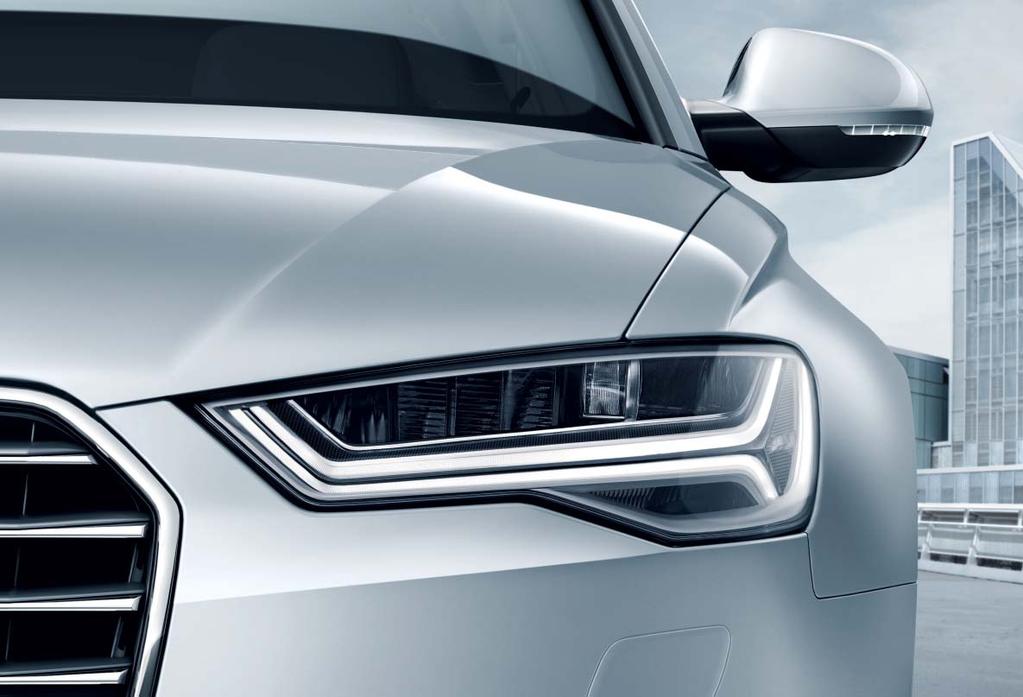 46 47 Highlights LED světlomety Audi Matrix Záblesk světla. LED světlomety Audi Matrix dodávané na přání disponují barvou světla podobnou dennímu.