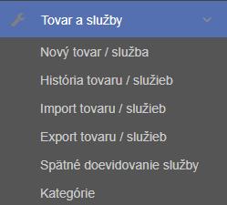 Strana 54 / 113 3.7 Tovar a služby Obrázok 54: Kópia dokladu - náhľad Táto obrazovka zobrazuje všetok tovar a služby, ktoré podnikateľ práve ponúka.