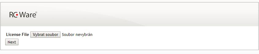Po zadání klíče a stisknutí tlačítka Create activation request dojde k vygenerování souboru, který je následně potřeba vložit na stránky https://licenses.rcware.eu/new/. Obr. č.