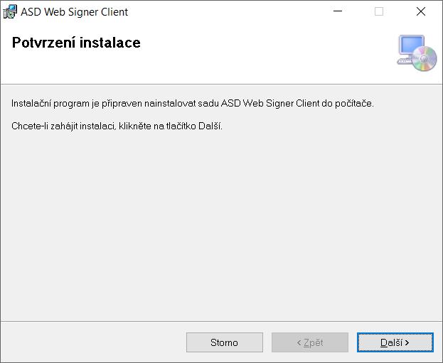 5 Instalace podepisovacího klienta ASD Web Signer z prohlížeče Google Chrome a/ Do podporovaného webového prohlížeče Google Chrome zadejte webovou adresu pro spuštění aplikace IS o ISVS: řádku tento