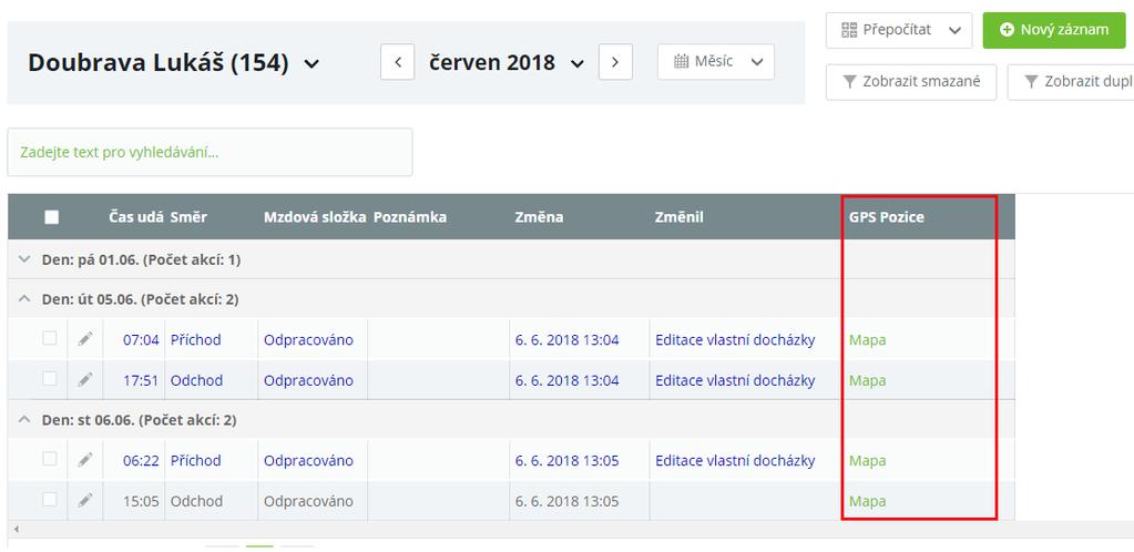 4. Zobrazení uložte stisknutím tlačítka Uložit. Zobrazení GPS polohy mobilního zařízení Varianta 1 1.