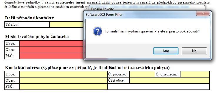 ) Po vyplnění údajů ve formuláři stiskněte tlačítko <Zkontrolovat a uložit>, což umožní zkontrolovat a uložit vyplněnou žádost do počítače a následně elektronickou žádost (po datu vyhlášení příjmu