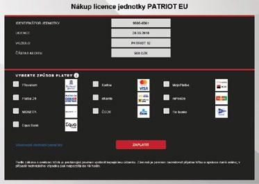 Platbu lze provést i pomocí údajů, které před vypršením licence obdržíte na váš registrační email.