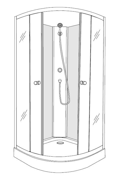 Montážní návod čtvrtkruhový sprchový box s vaničkou BIANCA 80 80 95 cm, 90 x 90 x 95 cm Prodejce: WellMall s.r.o. Brněnec 53, 569 04 Brněnec, tel.: 777 633 90, 56 43 60 info@wellmall.