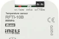 4 RFTI-10B Teplotní bezdrátový senzor RFSTI-11B Spínací prvek s teplotním senzorem 43 apájecí napětí: Životnost baterie: Indikace přenosu / funkce: Vstup pro měření teploty: RFTI-10B 1x 3 V baterie