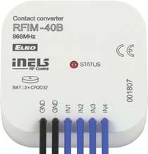 16 RFIM-0B, RFIM-40B Bezdrátový převodník kontaktu RFSG-1M Bezdrátový převnodník kontaktu 17 RFIM-0B apájecí napětí: Životnost baterie: Indikace přenosu / funkce: Počet vstupů: Frekvence: Způsob