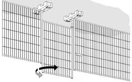 1 Pro typ branky bez pevného rámu rozestavte plotové patky dle rozměrů branky. V případě malé branky, zvolte vzdálenost 1,m od středu jedné ke středu druhé plotové patky.