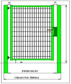 Strana 12 JEDNODUCHÉ BRÁNY BRÁNA EKO-jednokrídlová s výplňou zváraná sieť 50x100/4mm, a so záklapkou Nominálna Priemer Cena EUR šírka Rám/ stĺp bez DPH s DPH 100 cm 44,83 53,80 125 cm 1,0m 38/48mm