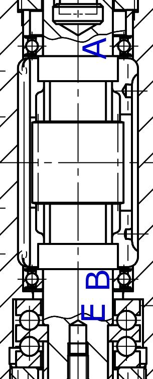 C 0A,B = 7,8 kn P A,B = F r = F B = 0,4635 kn P 0A,B = F r = F B = 0,4635 kn Obr. 6: Uložení ložisek na šnekovém hřídeli Z těchto hodnot potom výpočtem určím minimální hodnotu dynamické únosnosti.