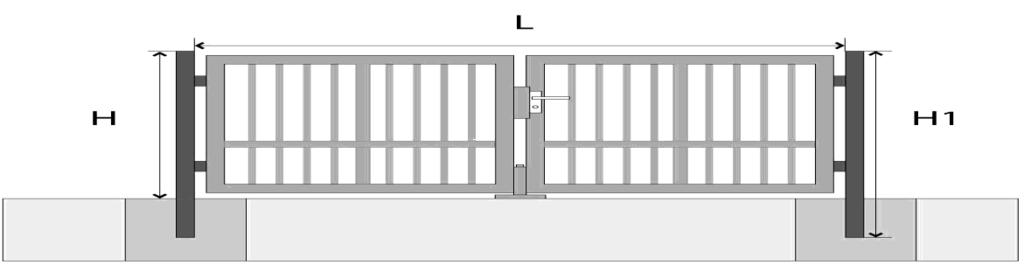 BRÁNA DVOJKRÍDLOVÁ PRIEMYSELNÁ (BDPR) Rám brány: profil JAKL 60 60mm, vnútorný rám: profil JAK 40 40mm Stĺpik: profil JAKL 1 1mm, resp.
