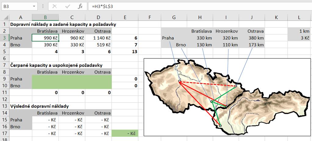 Kapitola 6: Karta Data 160 Dopravní problém Dem-06-05 natolik, že by zisk vzrostl o hodnotu uvedenou ve sloupci Stínová cena, tj. vyplatí se dokoupit materiál do výše stínové ceny.