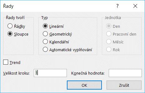 Kapitola 2: Karta Domů 27 OBR. 2-6: DIALOGOVÉ OKNO ŘADY Zarovnat do bloku Volba ZAROVNAT DO BLOKU umožňuje text ve vybrané oblasti rozdělit do více řádků se zachováním šířky sloupce.