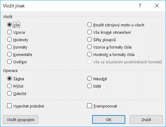 Kapitola 2: Karta Domů 31 Do buněk A4, E4, A7, E7,..., A19, E19 vložíme tučně názvy jednotlivých možností vkládání. Do oblastí E5:G6, E8:G9,..., E20:G21 zkopírujeme oblast E2:G3.