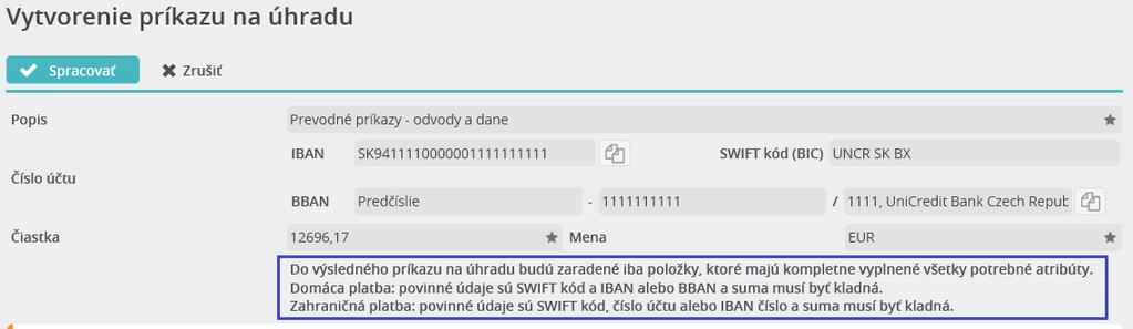 HUMANET PERSONALISTIKA A MZDY časť II. Ak chcete, aby sa do prevodného príkazu spracovali zrážky s rovnakou definíciou spôsobu platby, je potrebné tento spôsob platby pridať na záložku Spôsoby platby.