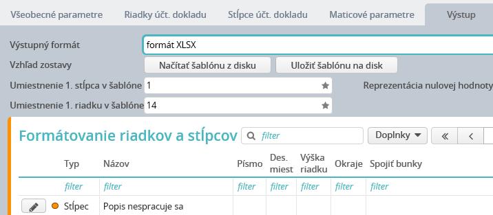 formáte xlsx súboru, a nastavenie niektorých parametrov pre správnu tlač údajov do šablóny.