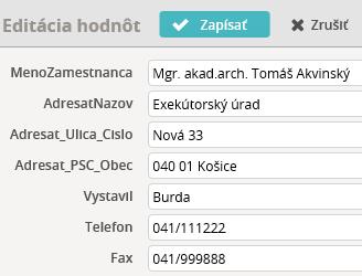 HUMANET PERSONALISTIKA A MZDY časť II. Vo vzorovej formulárovej zostave Dochádzka bolo zmenené záhlavie, boli doplnené údaje o názve organizácie a do dolnej časti zostavy miesto pre podpisy.