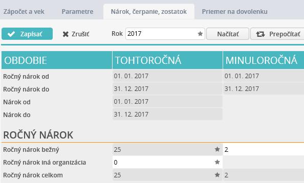 HUMANET PERSONALISTIKA A MZDY časť II. UPOZORNENIE: Zostava sa správne spracuje len z voľby Spracovanie miezd/ Tlače a výstupy/ Prehľad dovoleniek.